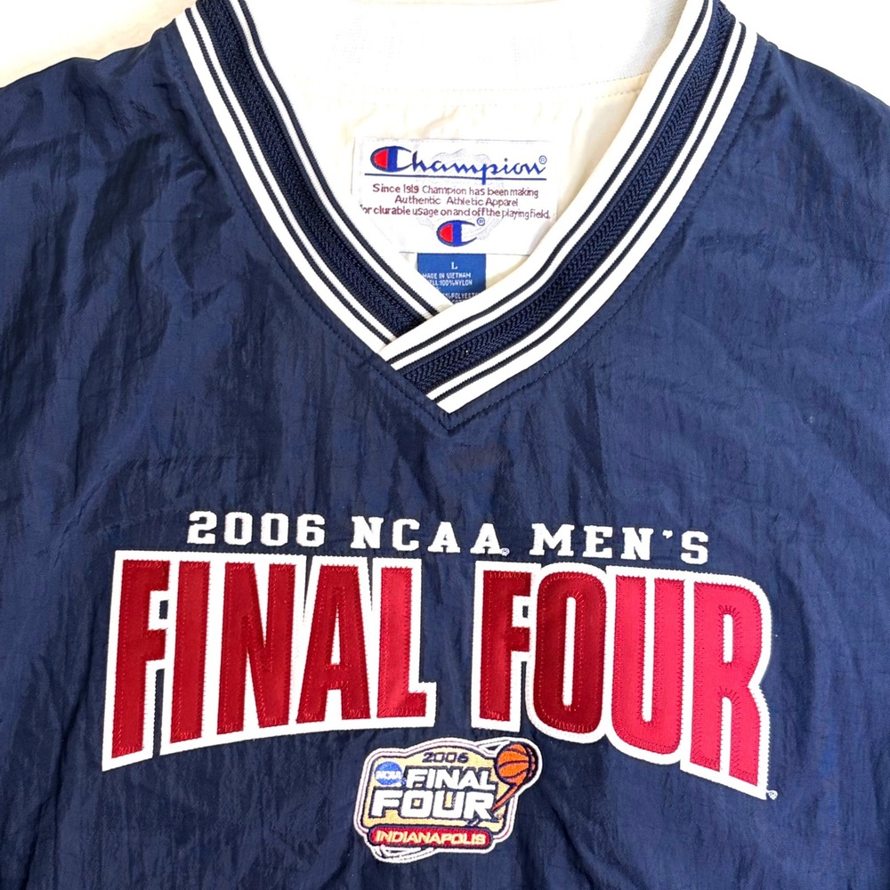 Champion Mens 2006 NCAA Final Four Indianapolis V-Neck Windbreaker Navy Large - Picture 5 of 11